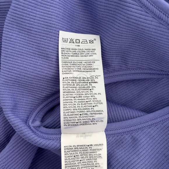 NWOT Athleta Aurora Ribbed Purple Adonis Blue Active Romper Bodysuit Shortie XS - Picture 10 of 10